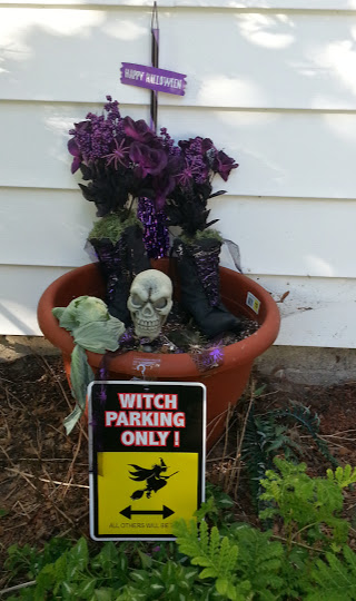 This failed cabbage pot was the perfect place to set my DIY witch shoes and props. Image courtesy of Debbie Morrow, All Rights Reserved. 